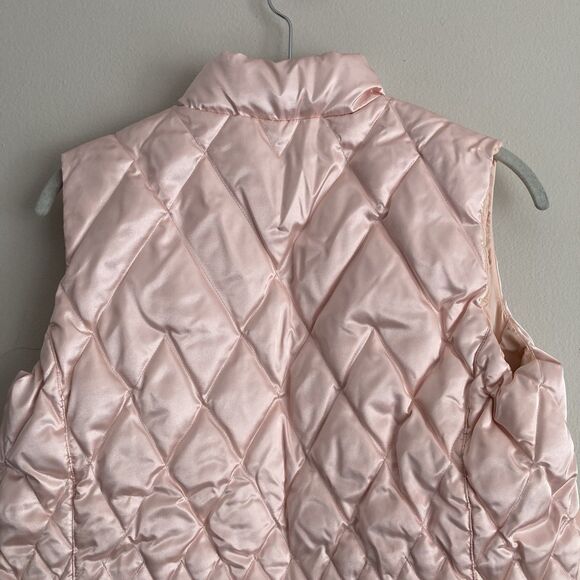 Lands End Pink Goose Down Insulated Puffer Vest Womens Size Small PETITE Ski - Picture 7 of 10